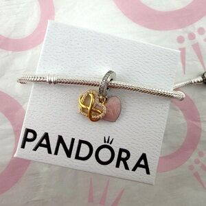 Sparkling Infinity Heart Dangle Charm